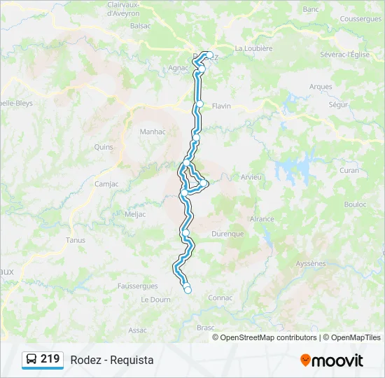 219 Bus Line Map