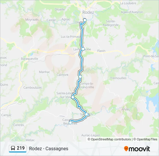 219 Bus Line Map