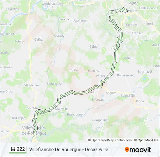 222 Bus Line Map