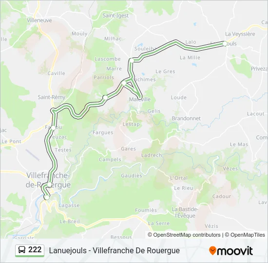 222 Bus Line Map