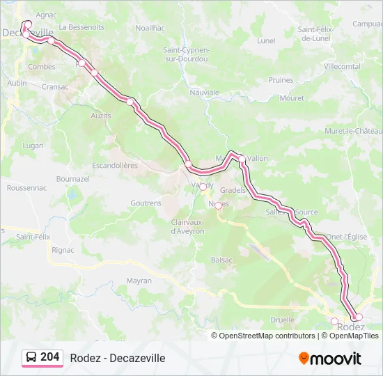 204 Bus Line Map