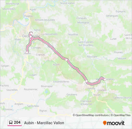 204 Bus Line Map
