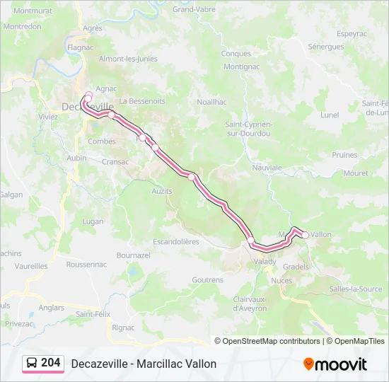 204 Bus Line Map