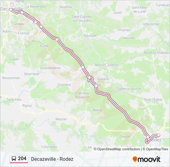 204 Bus Line Map