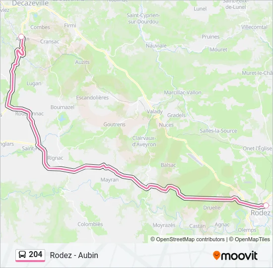 204 Bus Line Map
