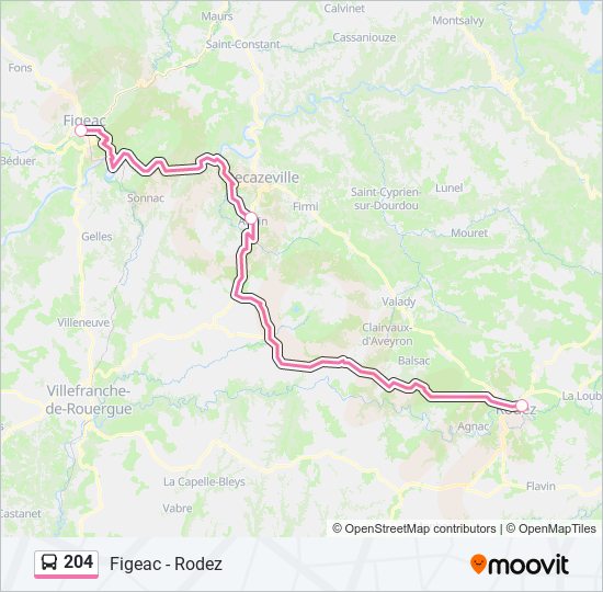 204 bus Line Map