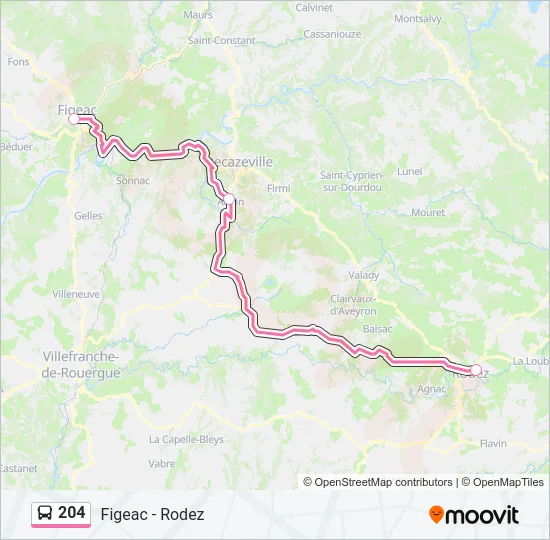 204 Bus Line Map