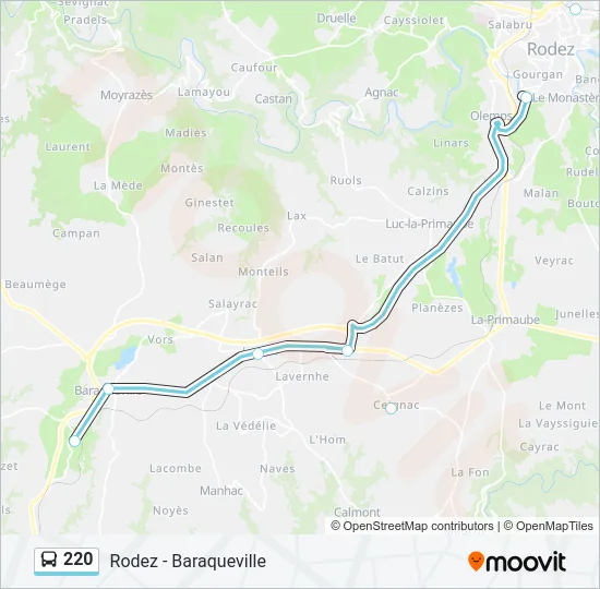 220 Bus Line Map