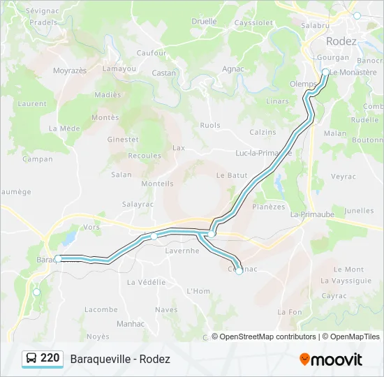 220 Bus Line Map