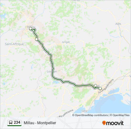 Plan de la ligne 234 de bus