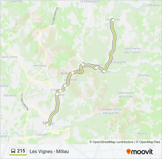 215 Bus Line Map