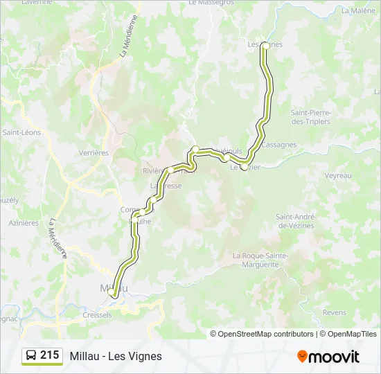 215 Bus Line Map