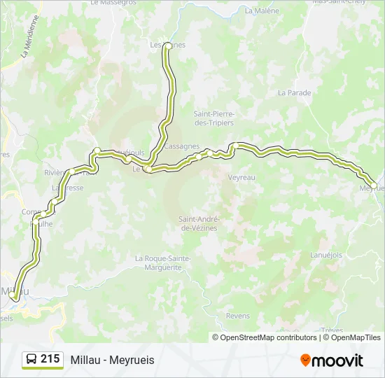215 Bus Line Map