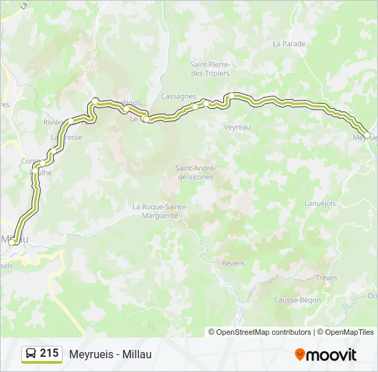 215 Bus Line Map