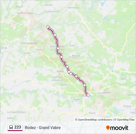 223 Bus Line Map