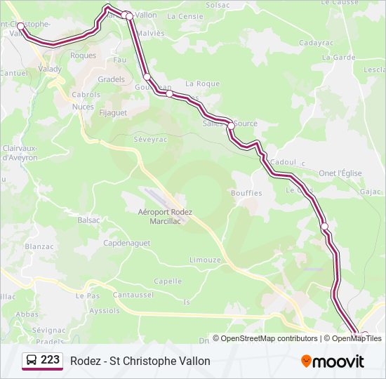 Mapa de 223 de autobús