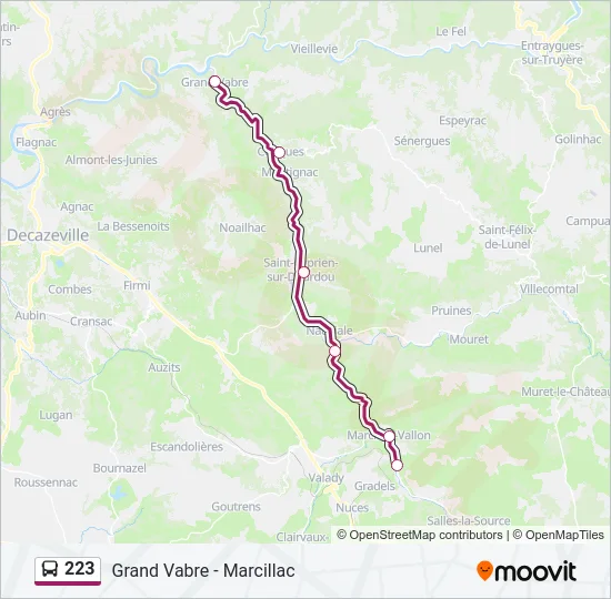 223 Bus Line Map