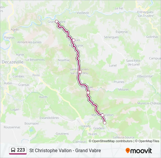 223 Bus Line Map