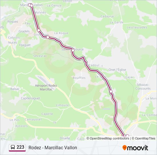 223 bus Line Map