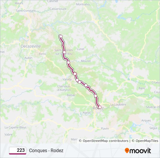 223 bus Line Map