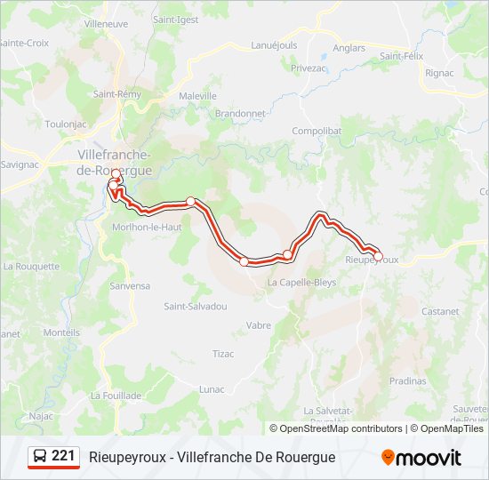 221 bus Line Map