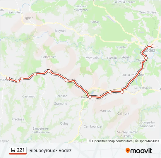 221 Bus Line Map