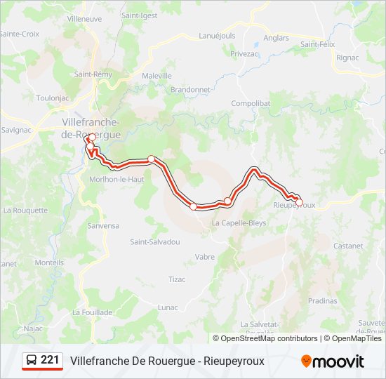 Mapa de 221 de autobús