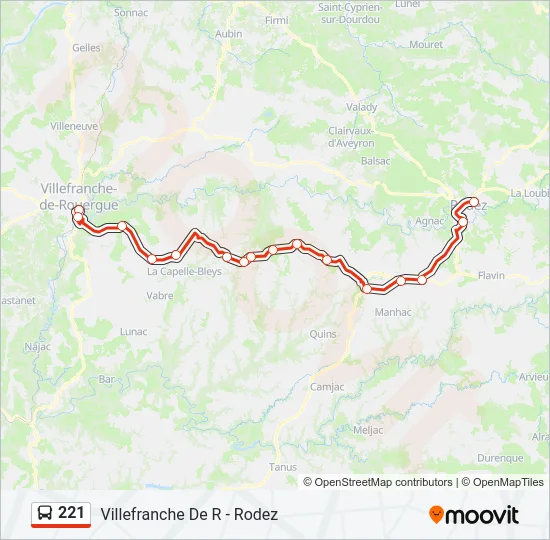 221 Bus Line Map