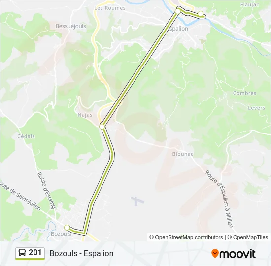 201 Bus Line Map
