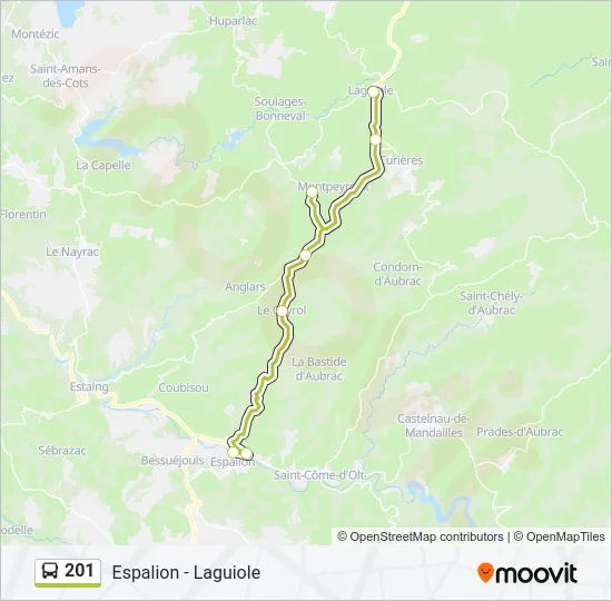201 Bus Line Map