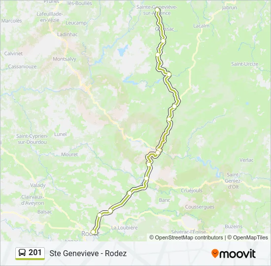 201 Bus Line Map