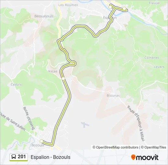 201 Bus Line Map