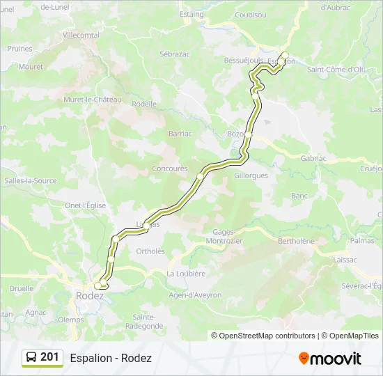 201 Bus Line Map