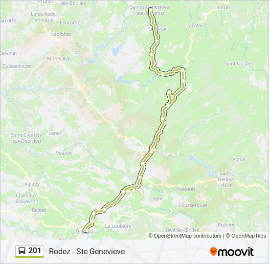 Plan de la ligne 201 de bus