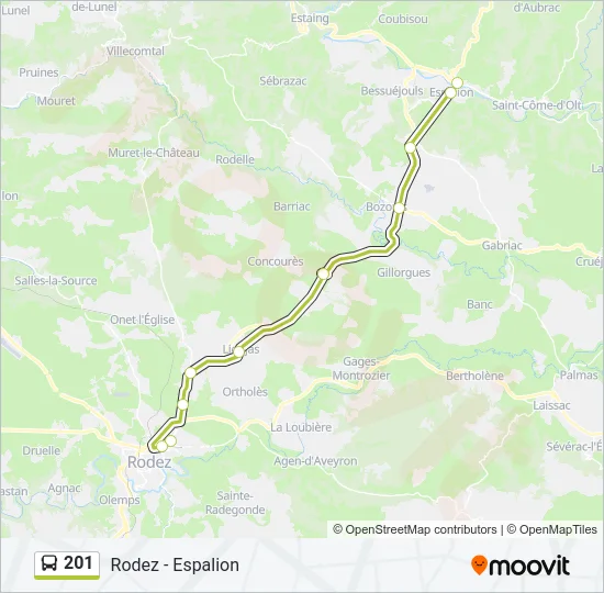201 Bus Line Map