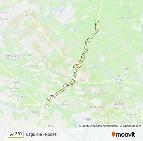 201 Bus Line Map