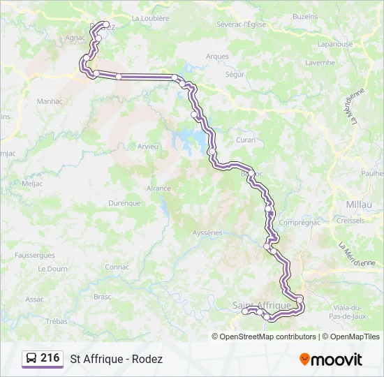 216 Bus Line Map