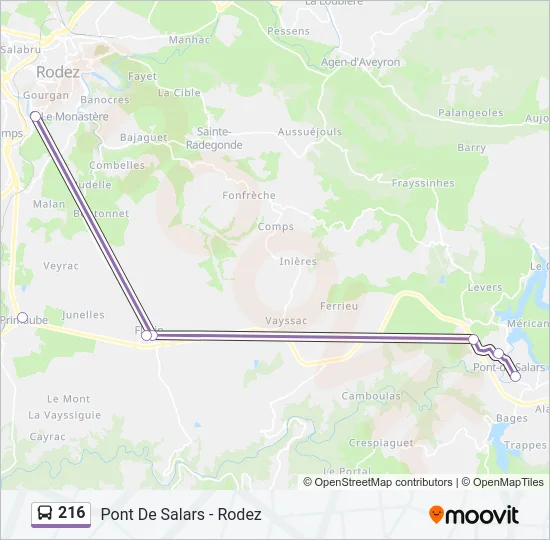 216 Bus Line Map