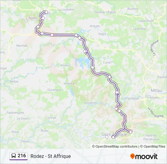 216 Bus Line Map