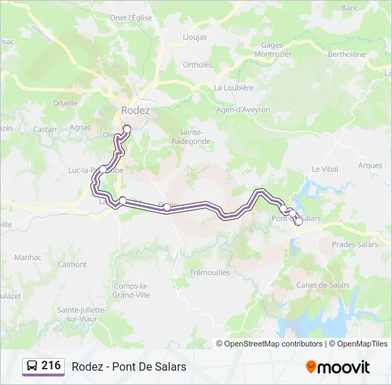 216 Bus Line Map