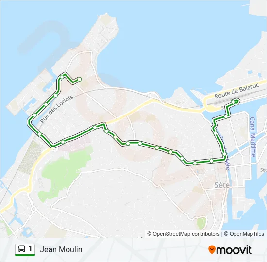 1 Bus Line Map