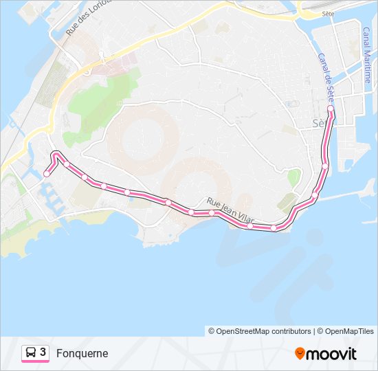 3 Bus Line Map