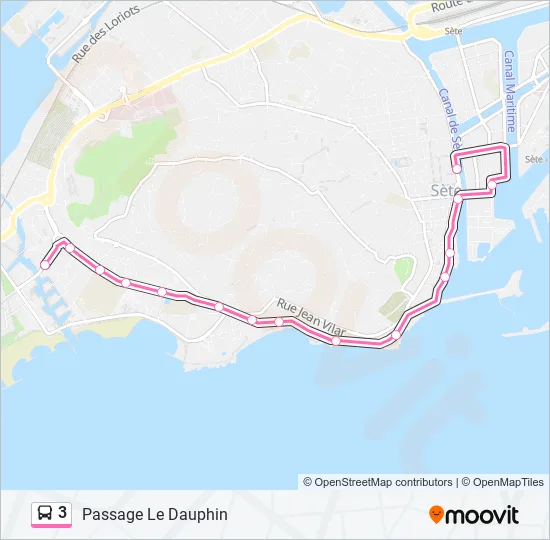 Plan de la ligne 3 de bus