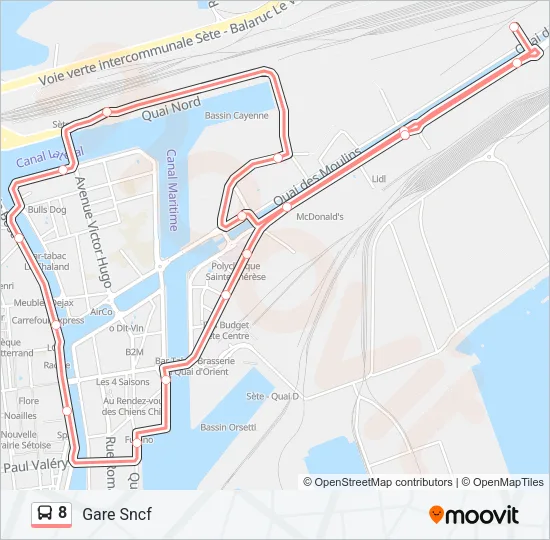 8 Bus Line Map