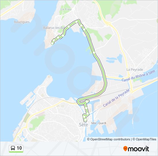 Plan de la ligne 10 de bus