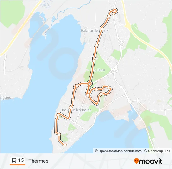 Plan de la ligne 15 de bus