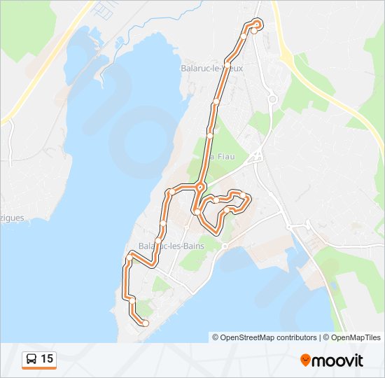 Plan de la ligne 15 de bus