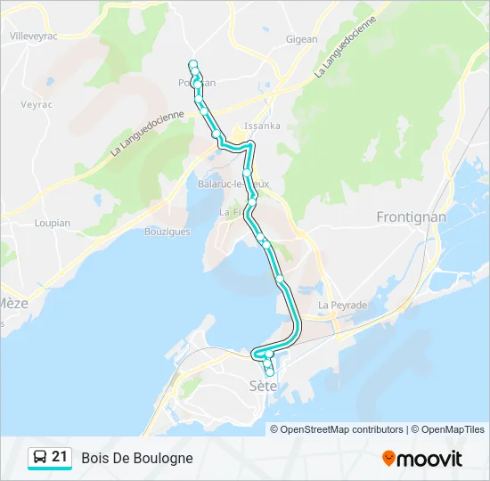 21 Bus Line Map