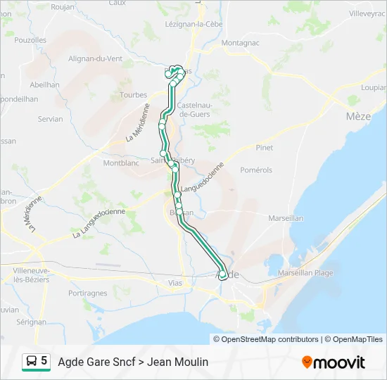 5 Bus Line Map