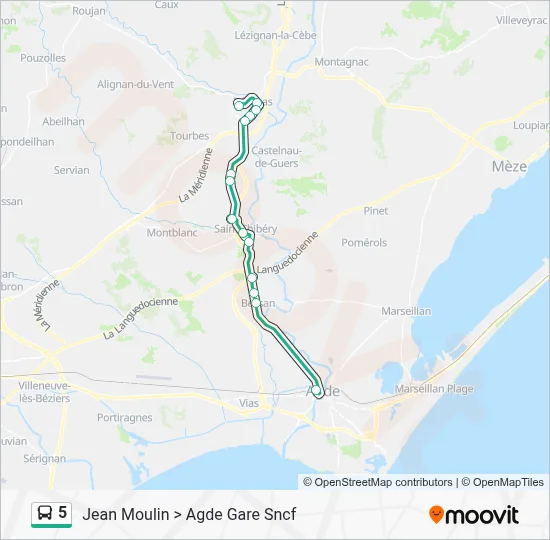 5 Bus Line Map